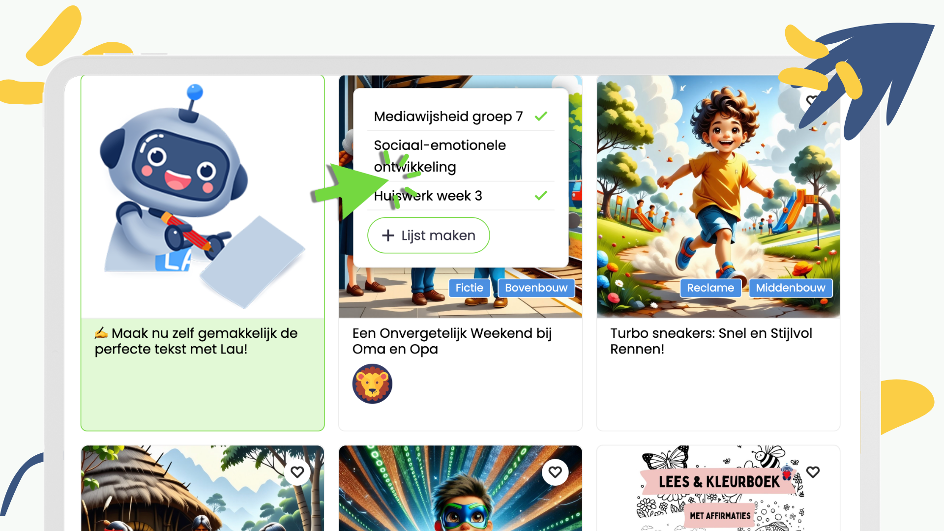 Maak en Deel Jouw Eigen Lijsten voor Begrijpend Lezen met Leermaatje Lau